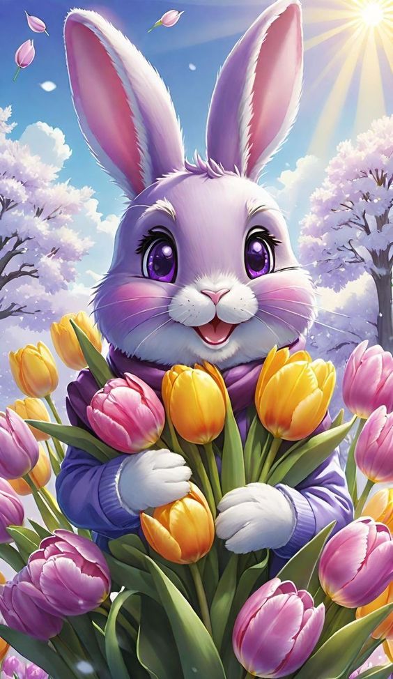 Bunny in a Spring Landscape 