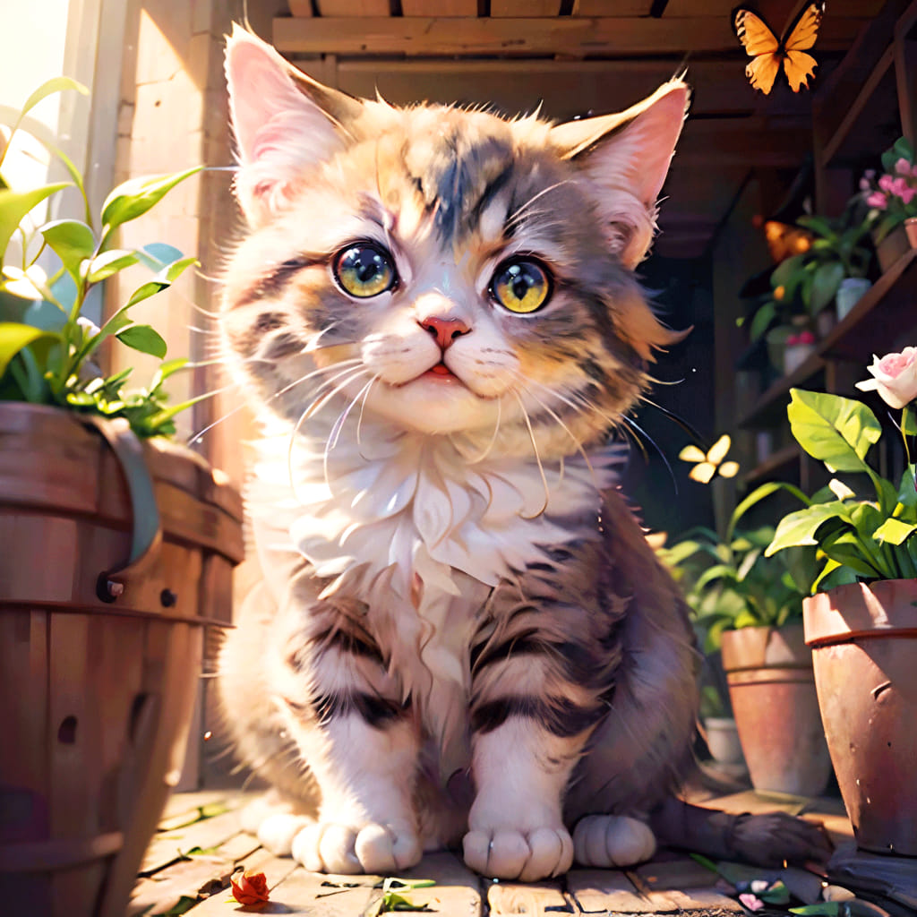 Cat among leafy plants diamond painting kit by All Diamond Painting