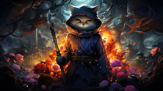 Charming Cat in Medieval Fantasy Clothes