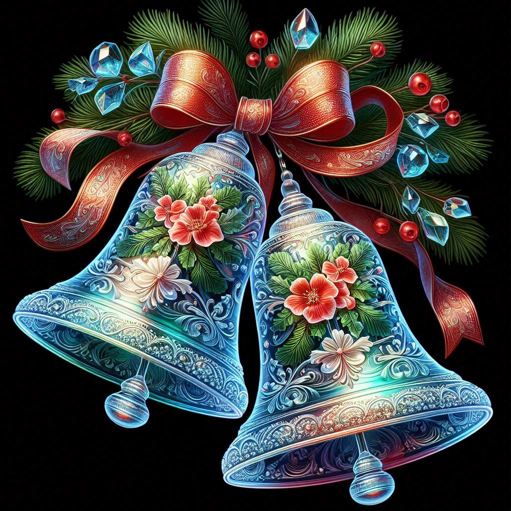 Christma Bells with Red Ribbon