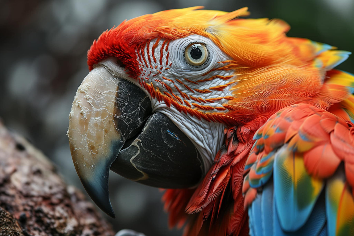 Colorful Scarlet Macaw Parrot