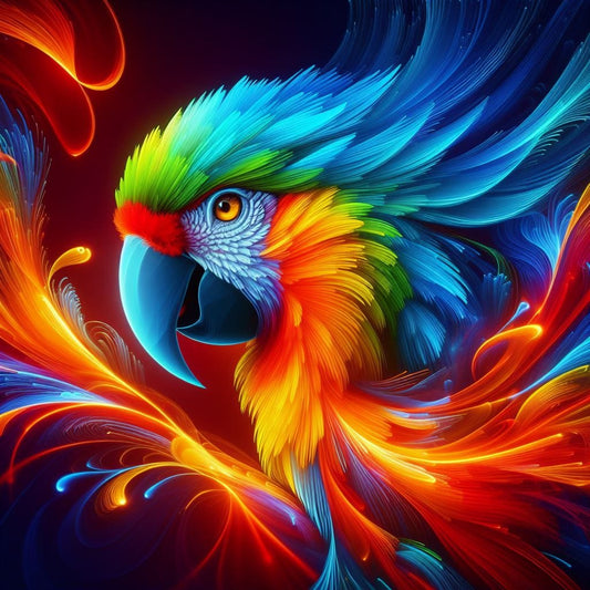 Closeup of a Brightly Colored Parrot