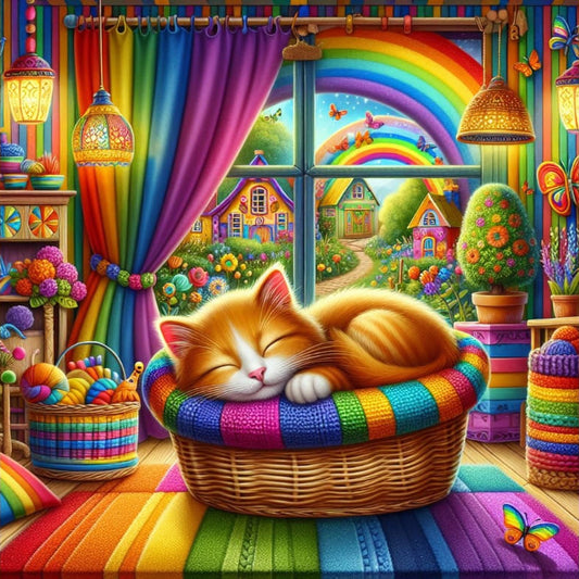 Color Splash Comfy Rainbow Cat
