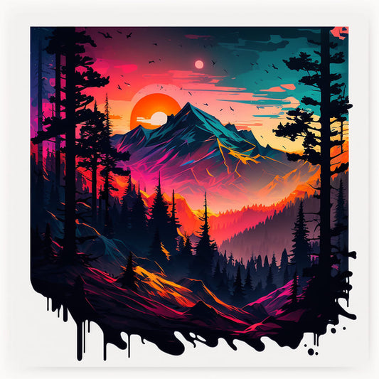 Colorful Landscape with the Sunset Diamond Painting