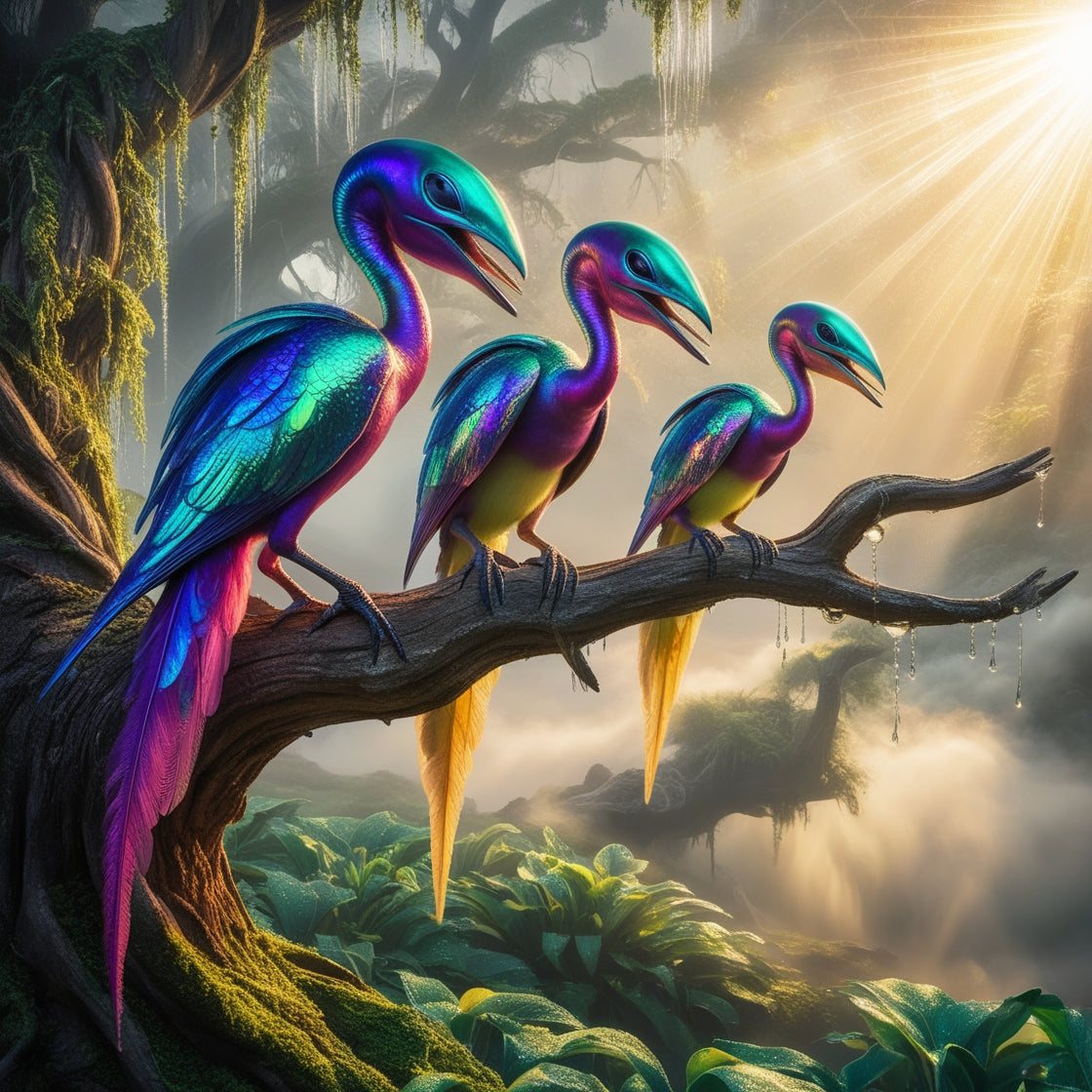 Colourful Alien birds