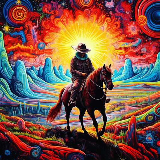 Horse is running a colorful world painting by Diamond