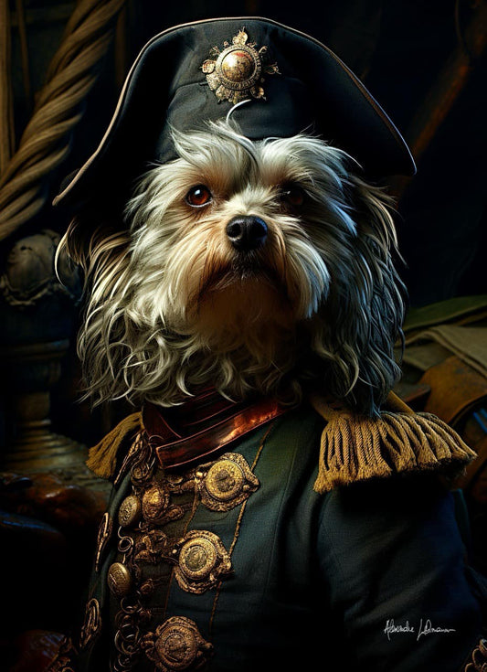 Cute puppy dog wearing a regal dress diamond painting kit by All Diamond Painting