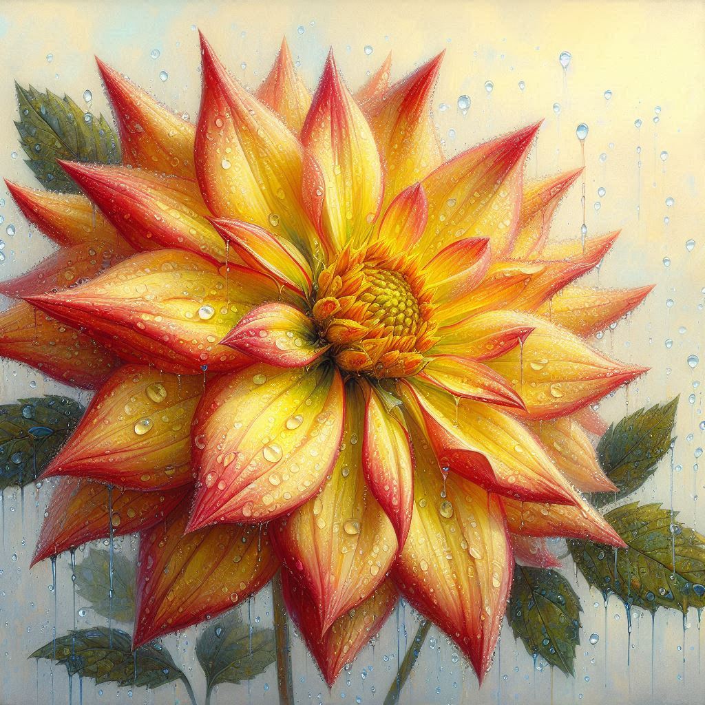 Dahlia in the Rain