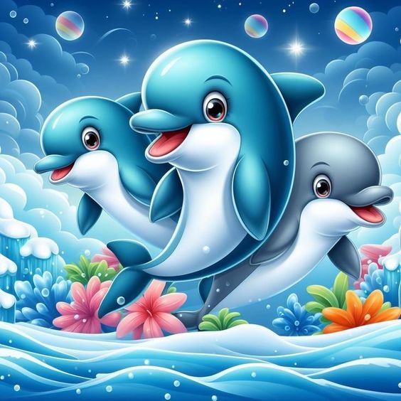 Dolphins Leaping with Happiness 