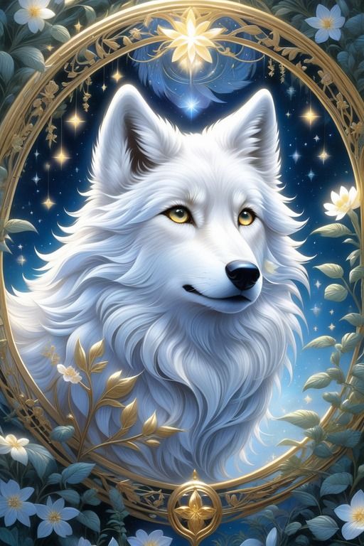 Ethereal Watcher Gold-Eyed Wolf