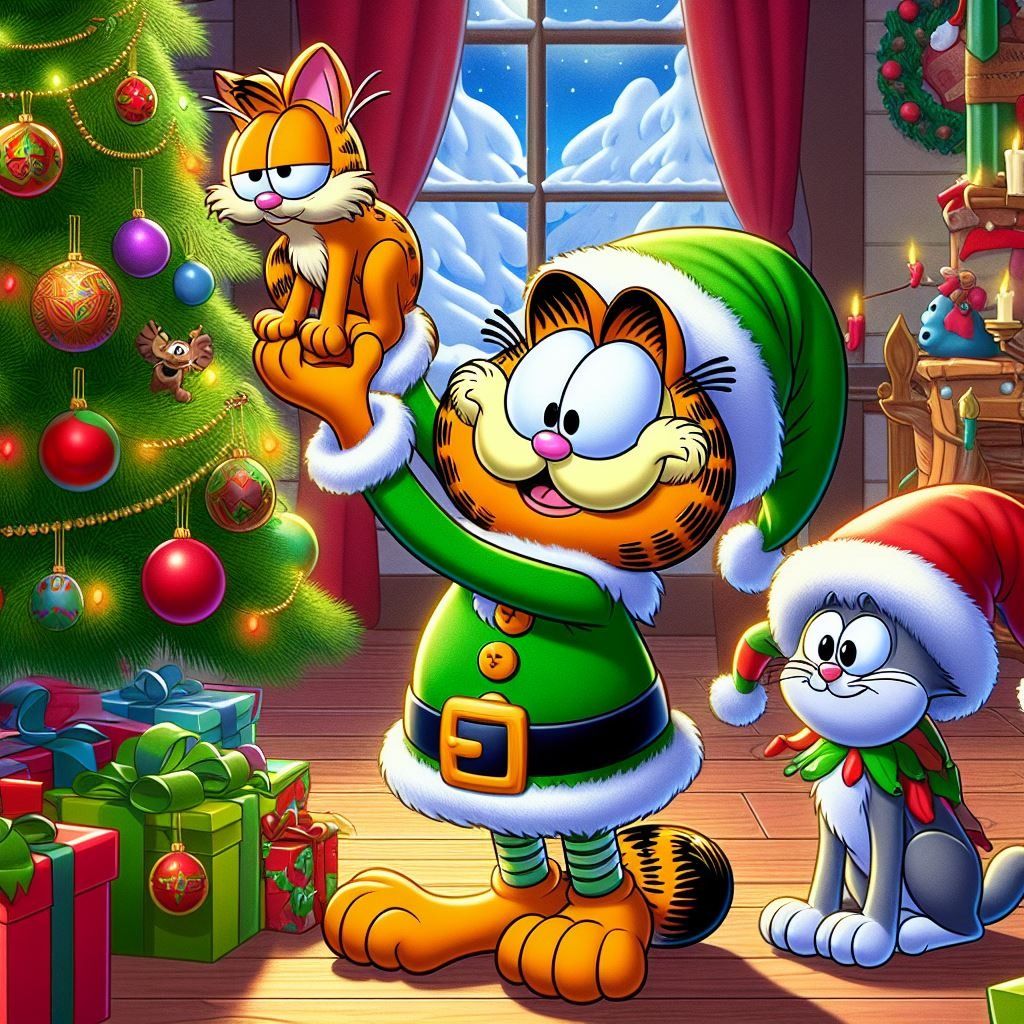 Garfield Celebating Christmas