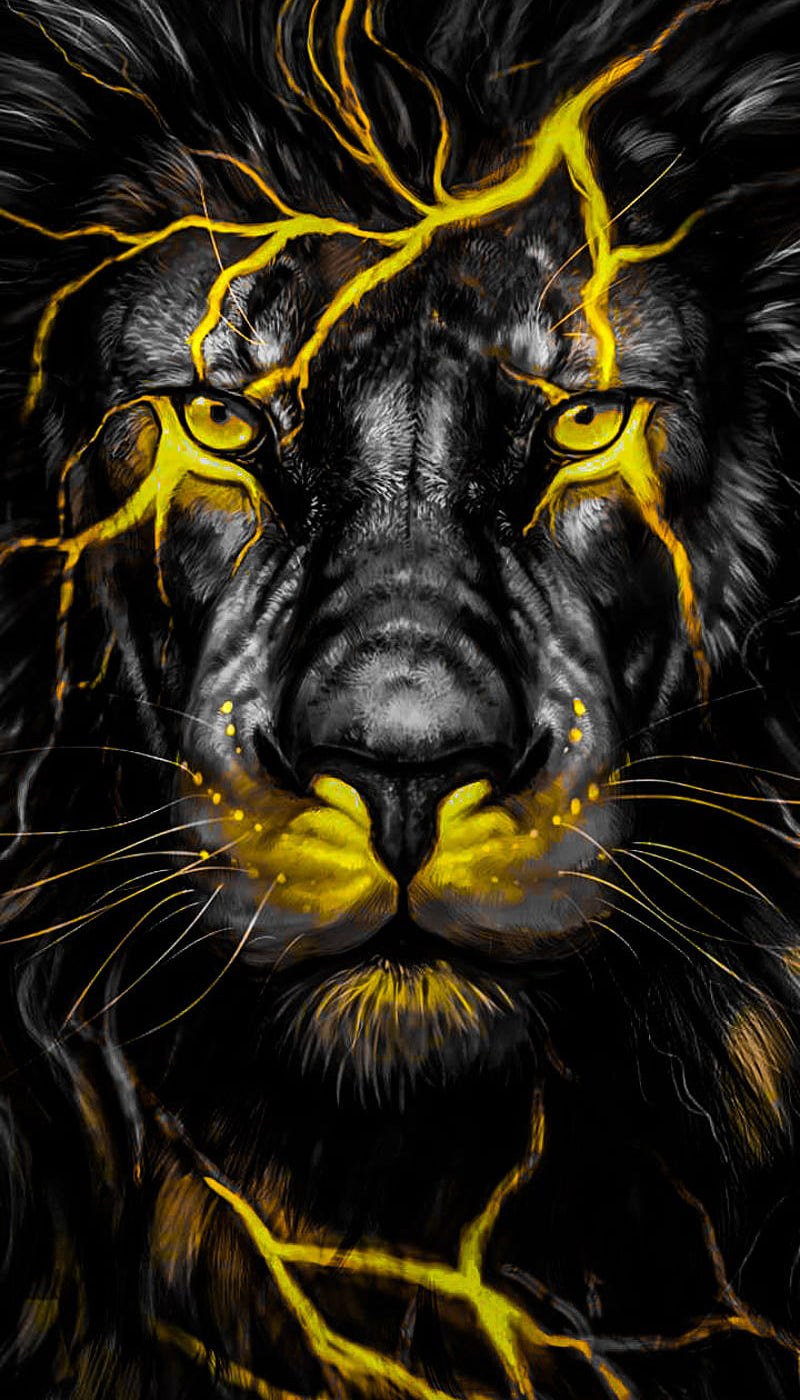 Gold Striked Lion