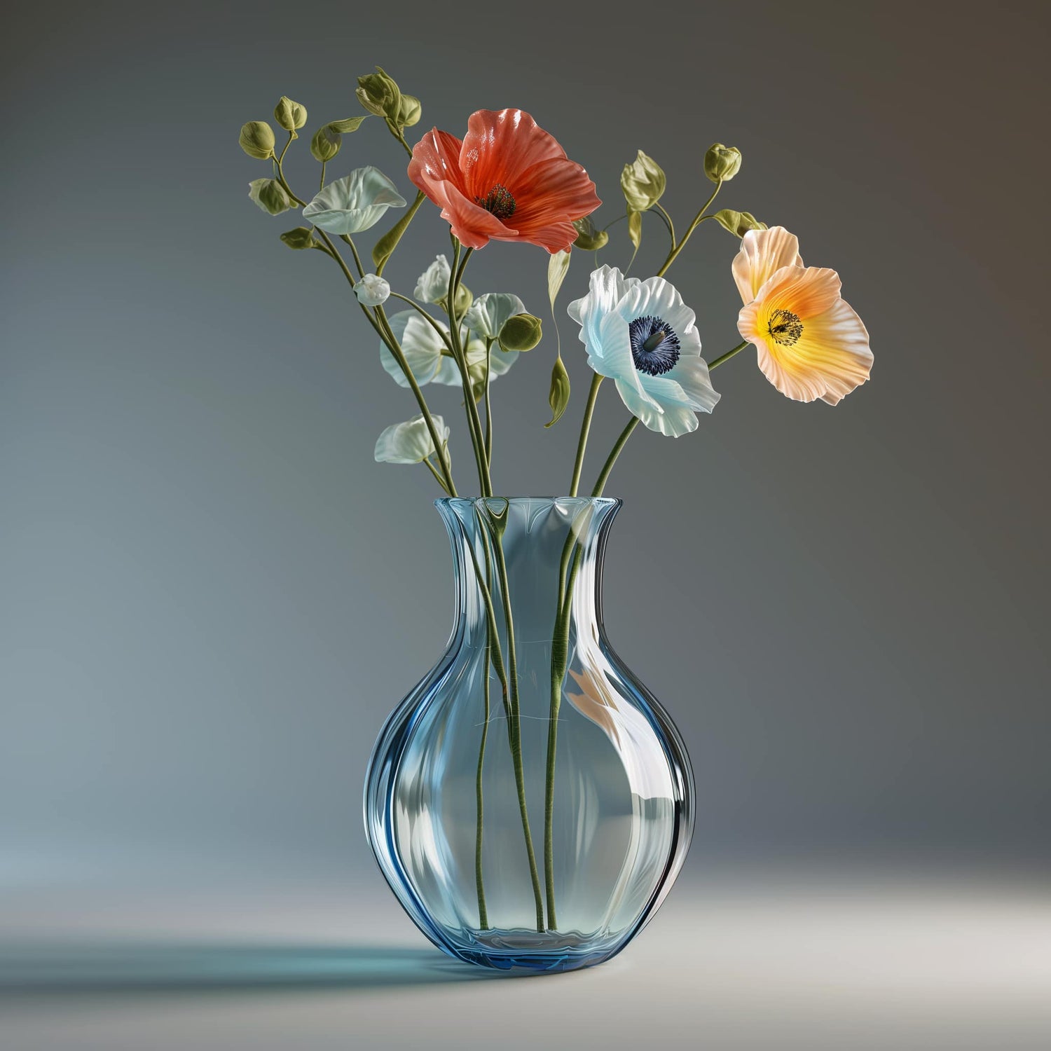 Gorgeous Flowers in a Glass Vase