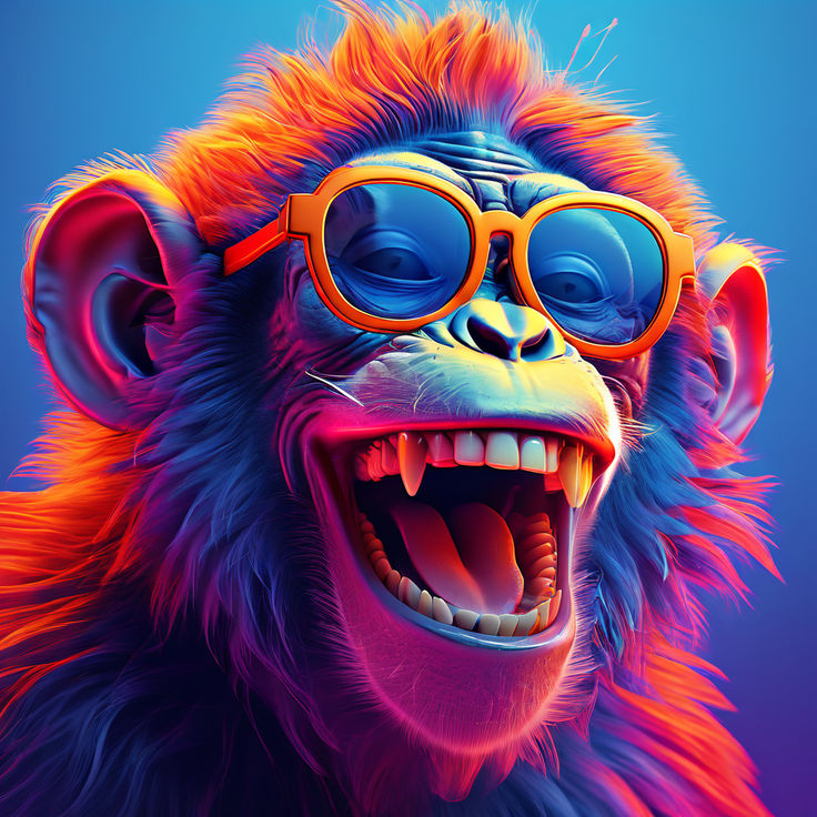 Gradient Laughing Monkey