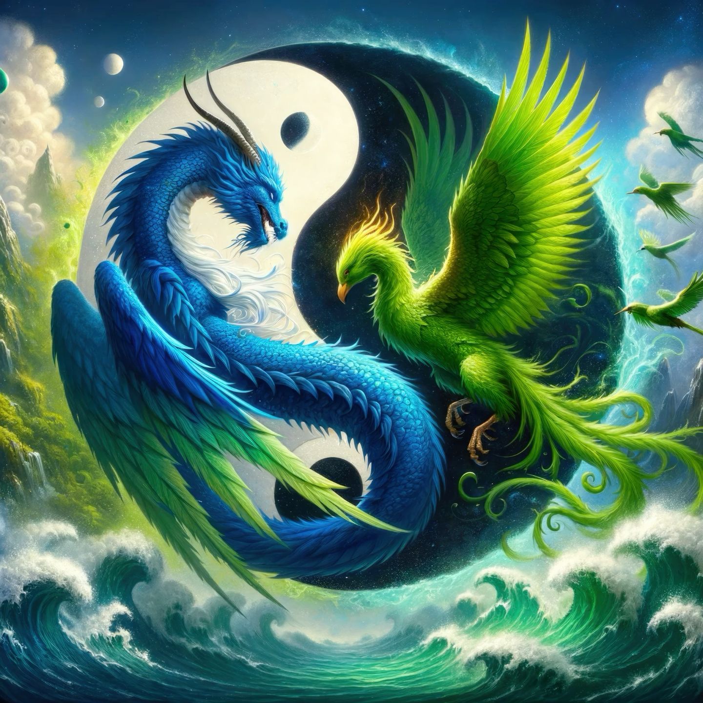 Green & Blue Dragons