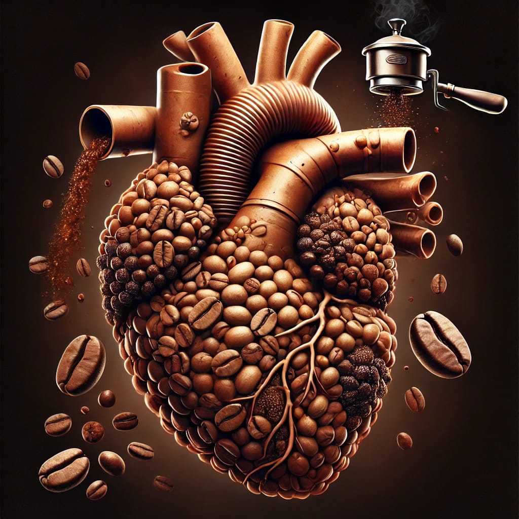 Heart with Coffee Beans - Paint By Diamond