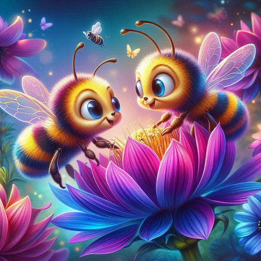 Hony Bees On Flower
