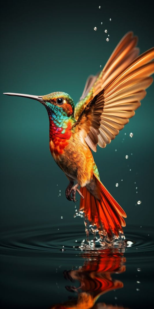 Hummingbird_s Fluttering Dance on the Water