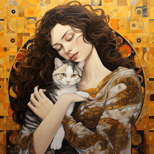 Cat mom and cutie cat diamond painting kit by All Diamond Painting