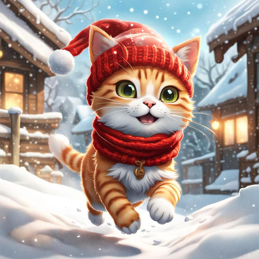 Kitten in Christmas Attire
