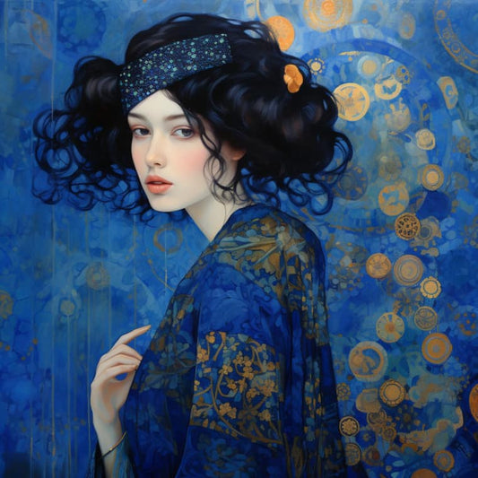lady in Blue Painting by Diamond