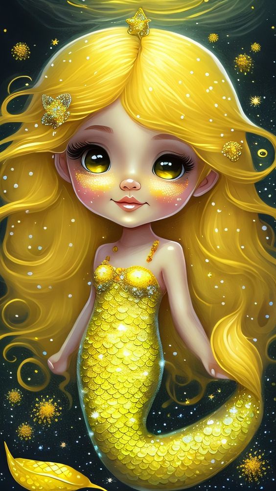 Little Golden Mermaid DIY Diamond Painting – All Diamond Painting