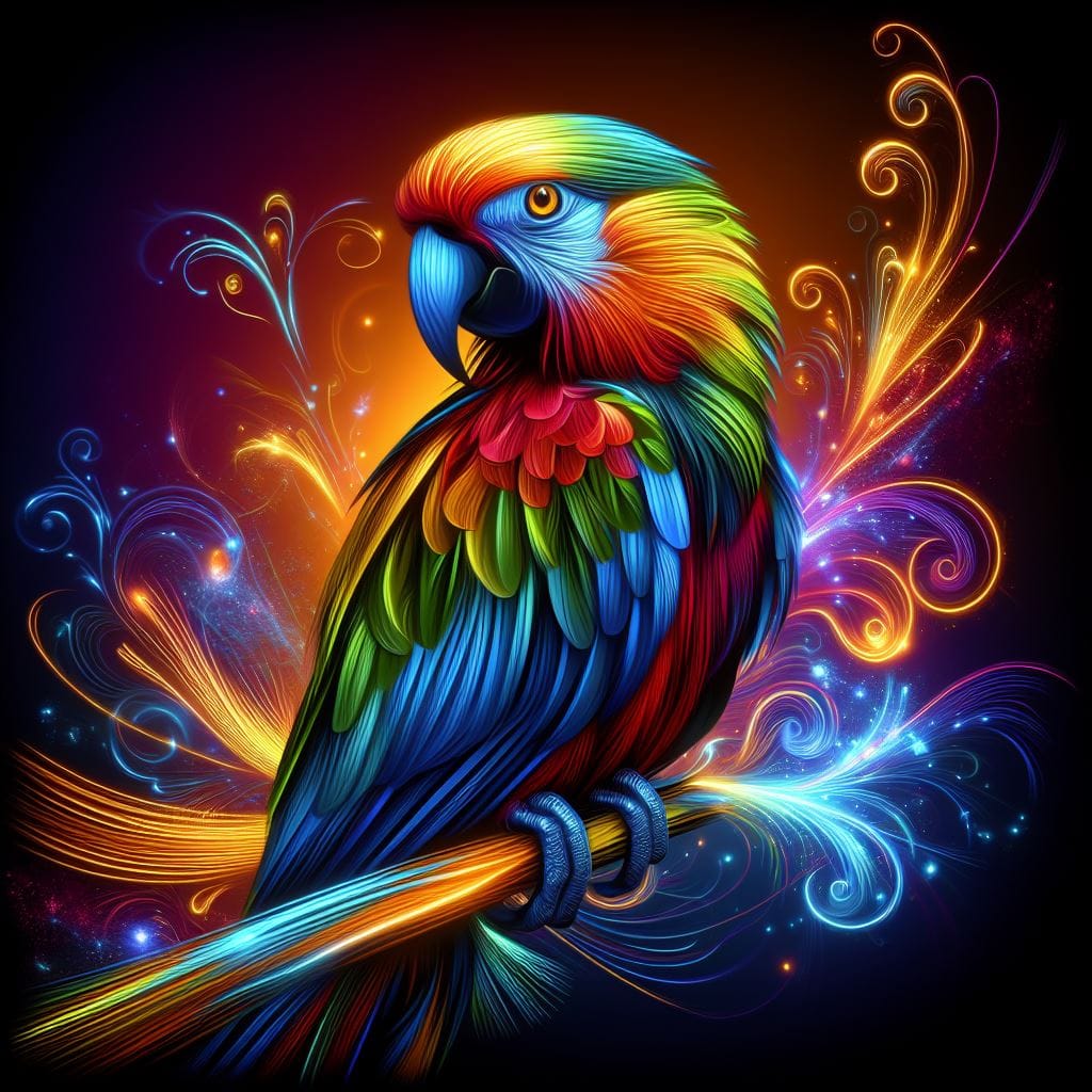 Luminous Beats Radiant Neon Parrot 