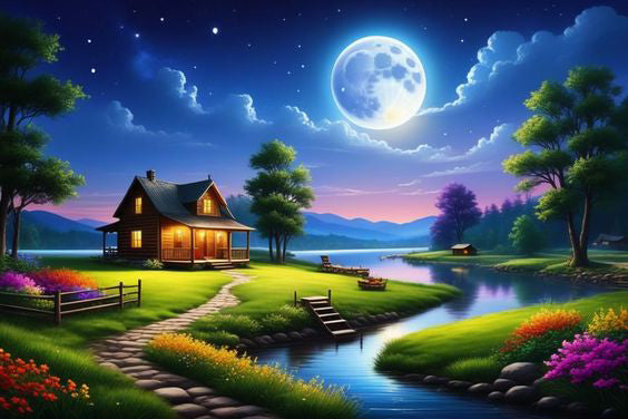 Moonlit Beautiful Night View 