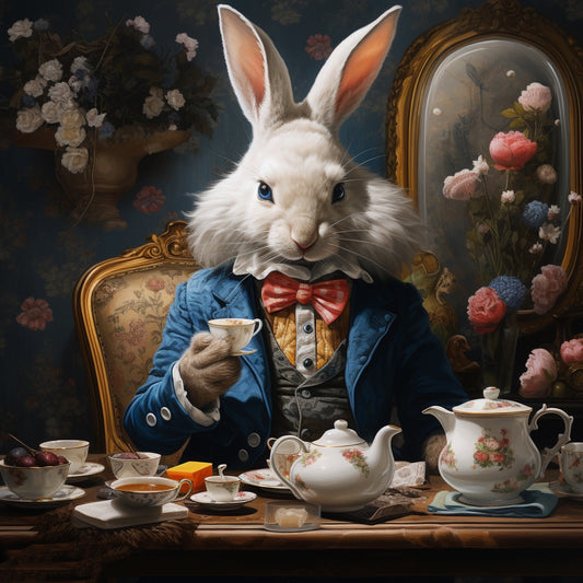 A bunny having a tea party Diamond Painting