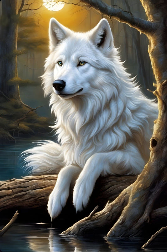 Mystical White Wolf 