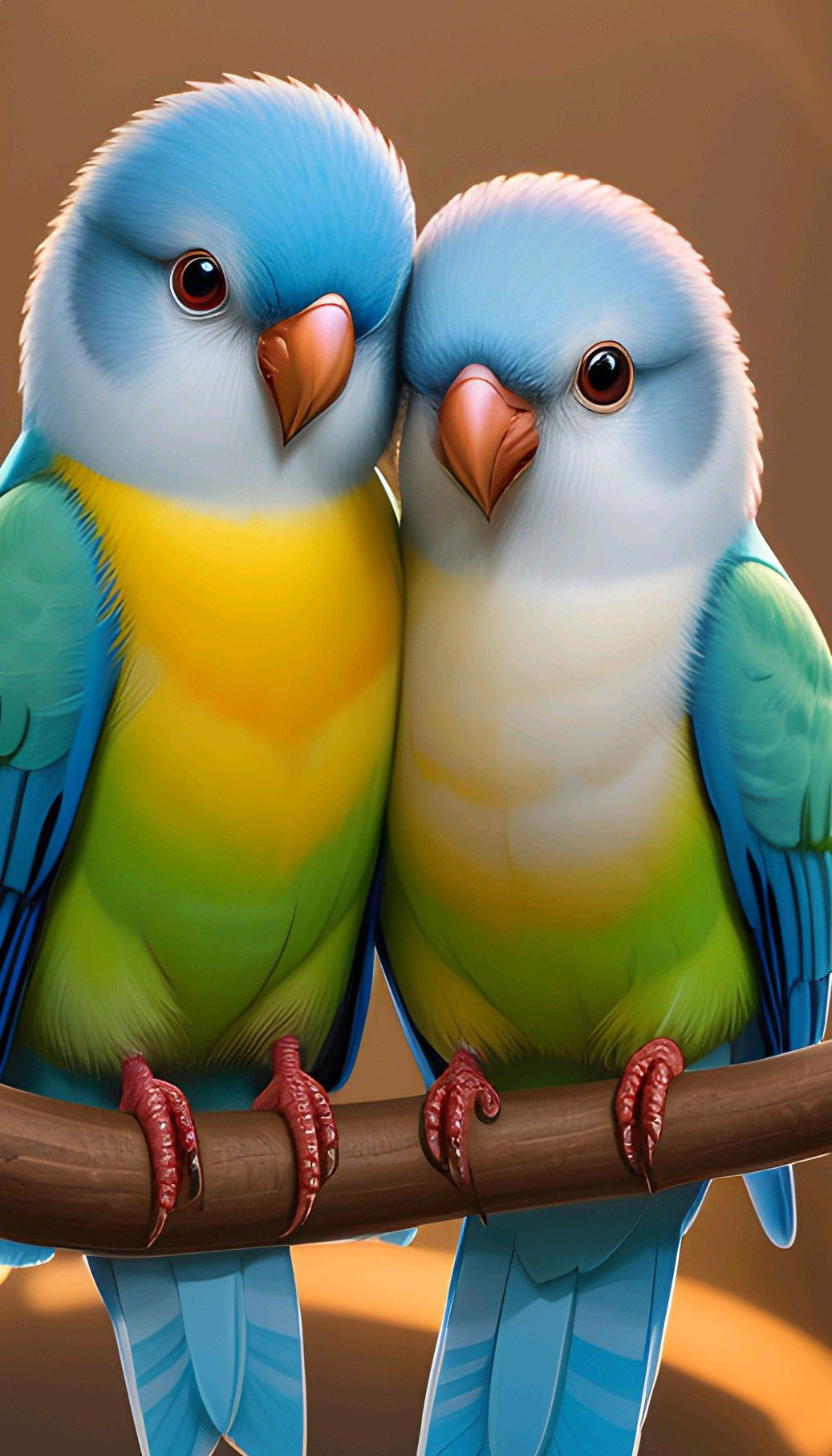 Pair of Playful Parrots 