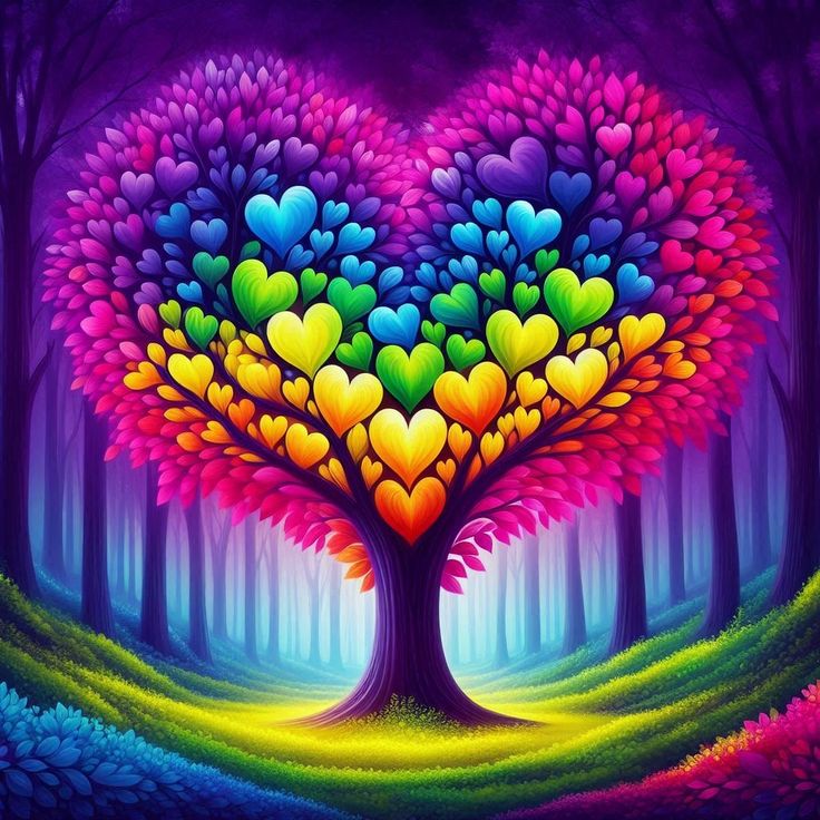 Rainbow Heart Tree