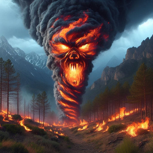Screaming Scary faces of Fire Tornados