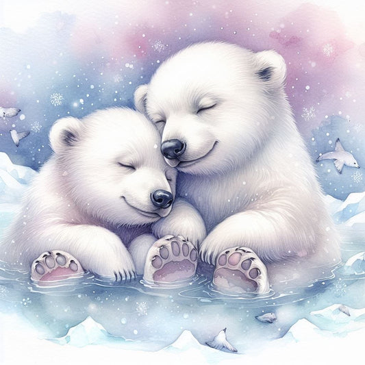 Snowy Smiles White Bears in Joy