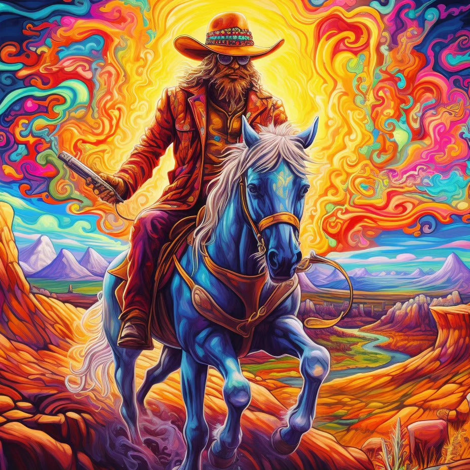 The explosion of colors horse and rider diamond painting kit by All Diamond Painting