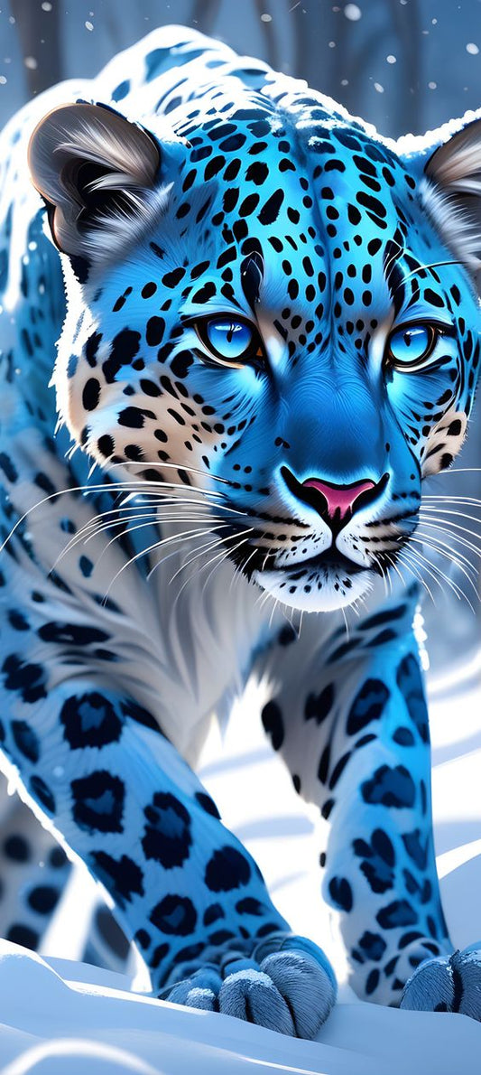 The Regal Leopard with Icy Glare