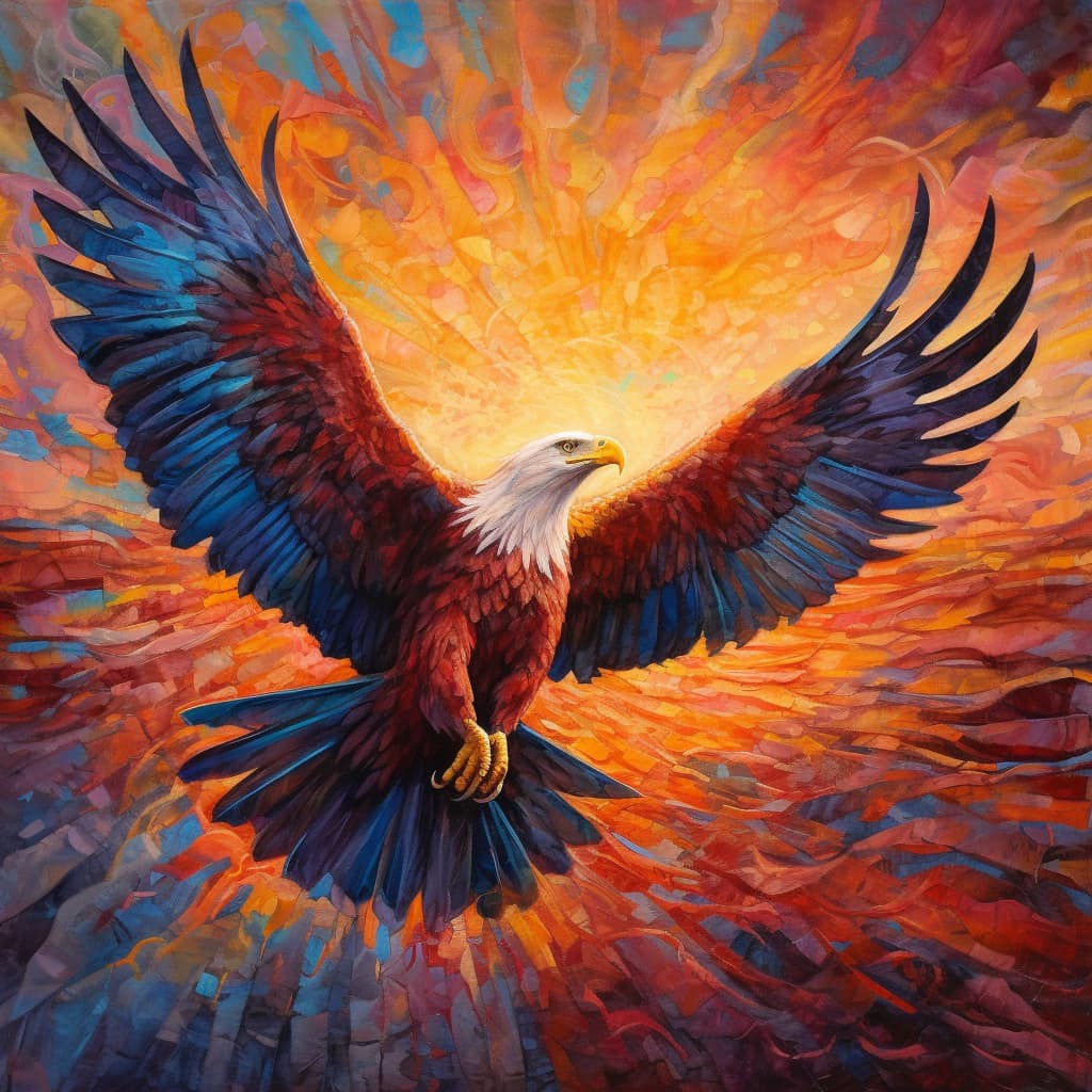 eagle Flying colorful sky diamond painting