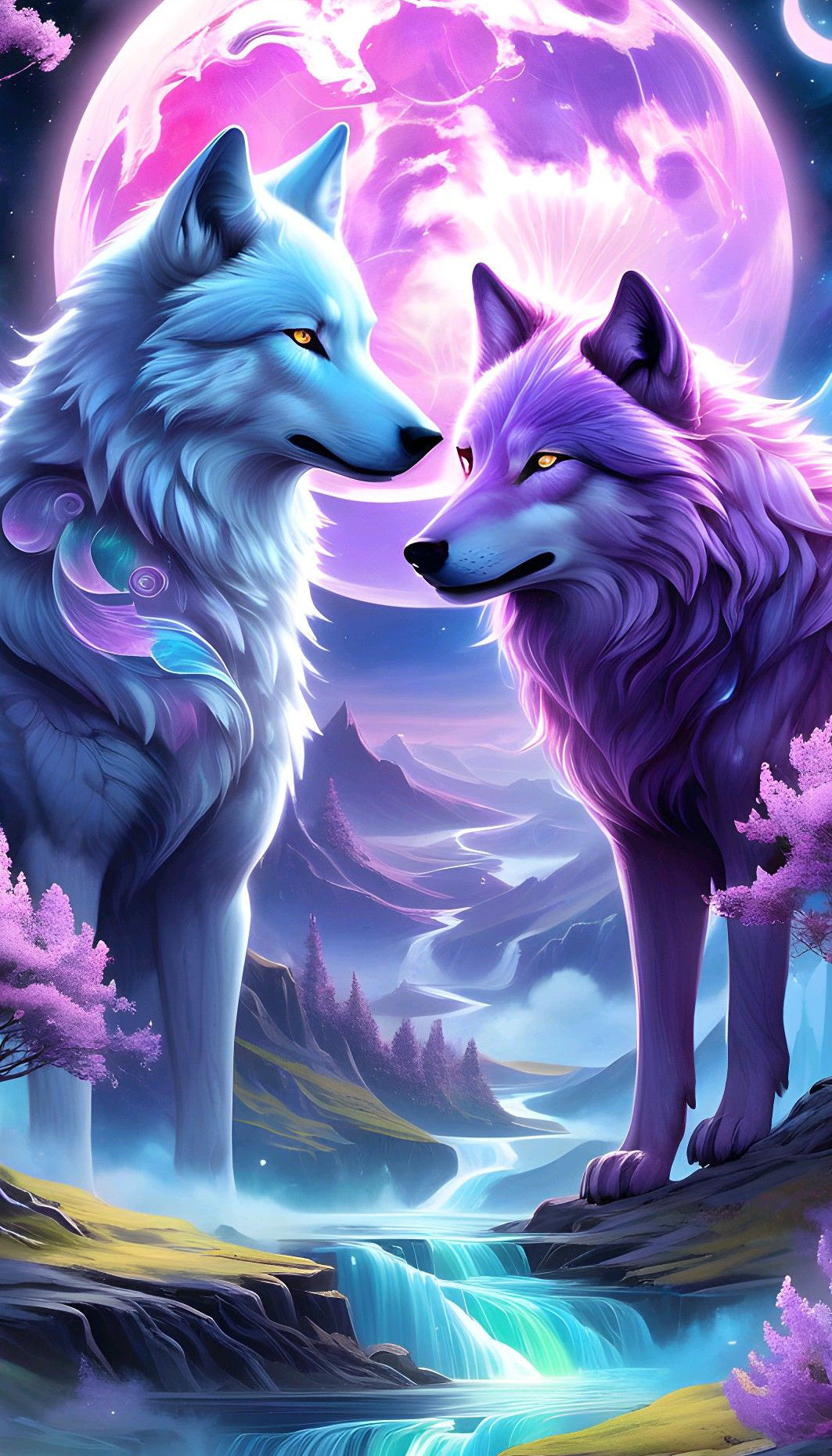 Two Stunning  Wolves