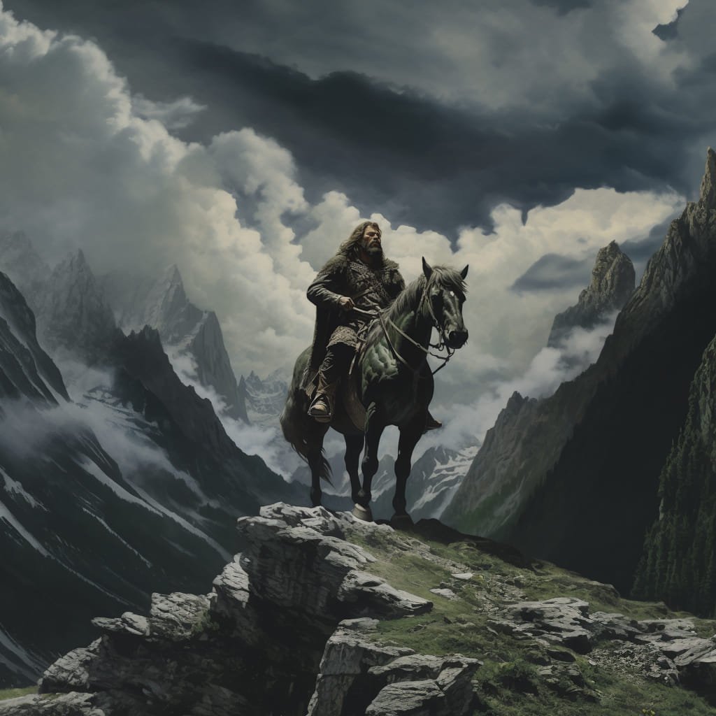 Viking on a horse Diamond Painting