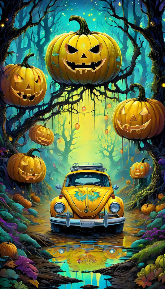 Yellow Volkswagen Halloween