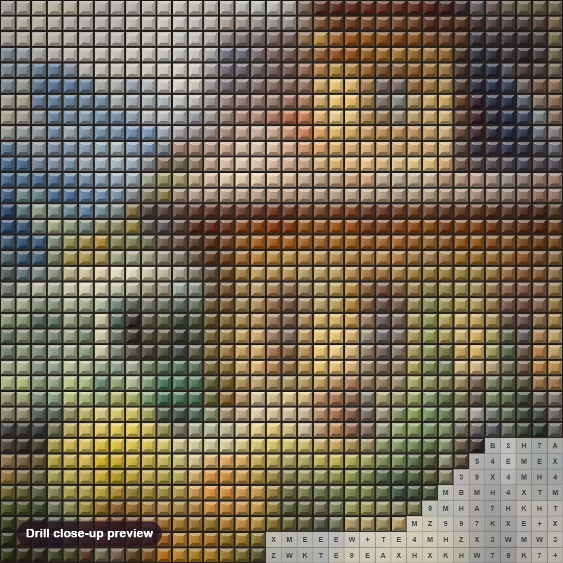 Close-up preview of the A Casual Summer Day diamond painting with square 5D drills and printed canvas symbols