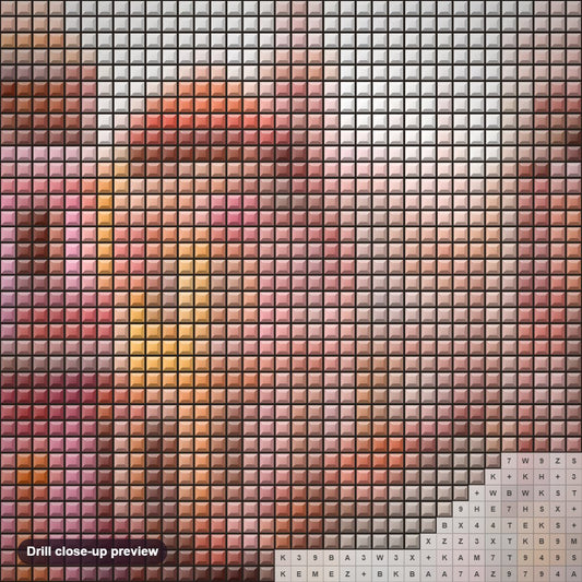 Close-up preview of the A Dream Land Street diamond painting with square 5D drills and printed canvas symbols