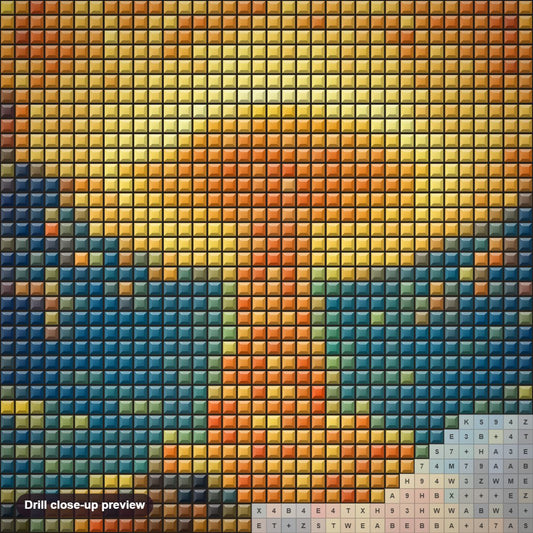 Close-up preview of the A Massive Explosion diamond painting with square 5D drills and printed canvas symbols