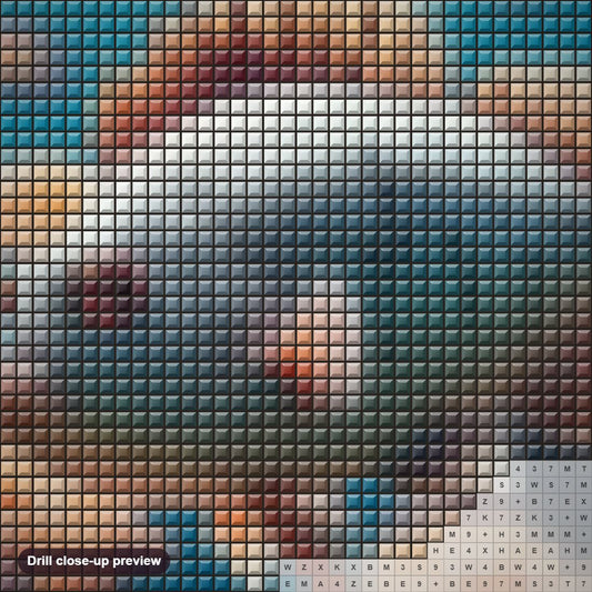 Close-up preview of the A Sublime Underwater Symphony diamond painting with square 5D drills and printed canvas symbols