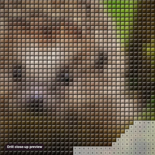Close-up preview of the Adorable Hedgehog diamond painting with square 5D drills and printed canvas symbols