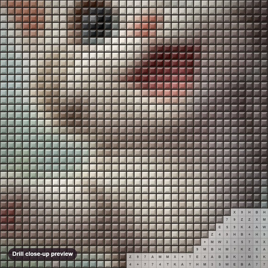 Close-up preview of the Adorable Leap for a Butterfly diamond painting with square 5D drills and printed canvas symbols