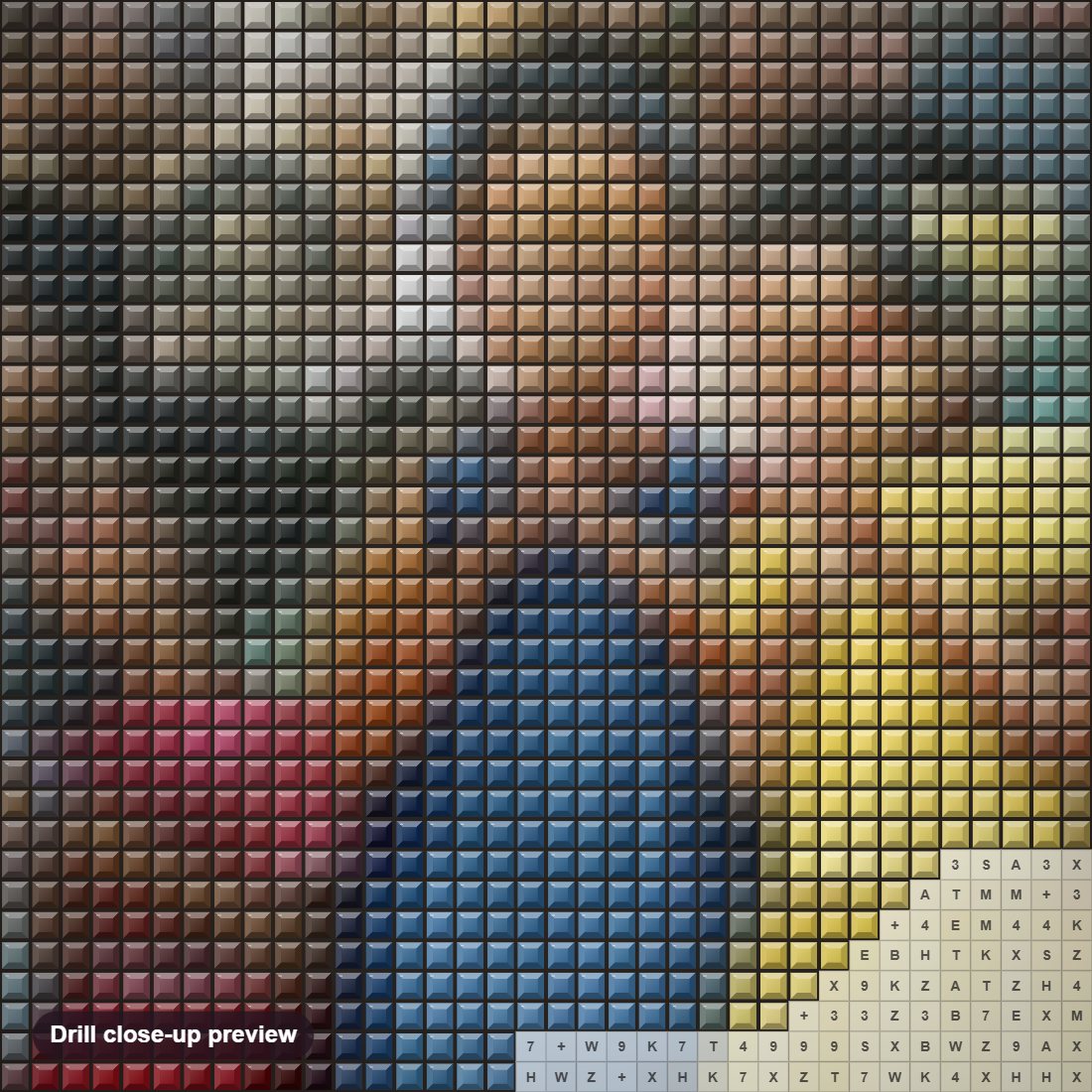Close-up preview of the African Children Praying in Church diamond painting with square 5D drills and printed canvas symbols