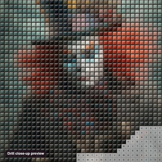 Close-up preview of the Are You Ready For My Tricks diamond painting with square 5D drills and printed canvas symbols