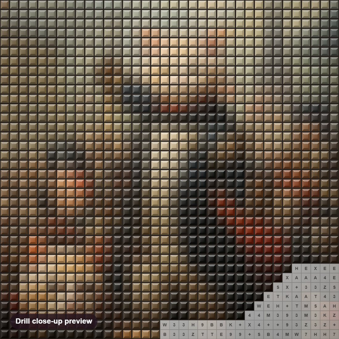 Close-up preview of the Are You Ready to Fight diamond painting with square 5D drills and printed canvas symbols