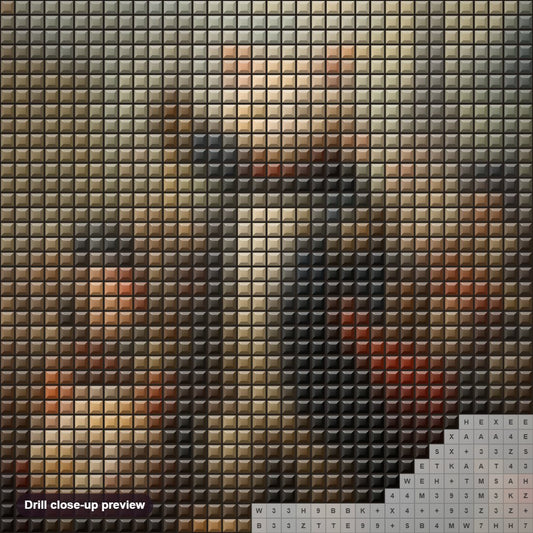 Close-up preview of the Are You Ready to Fight diamond painting with square 5D drills and printed canvas symbols